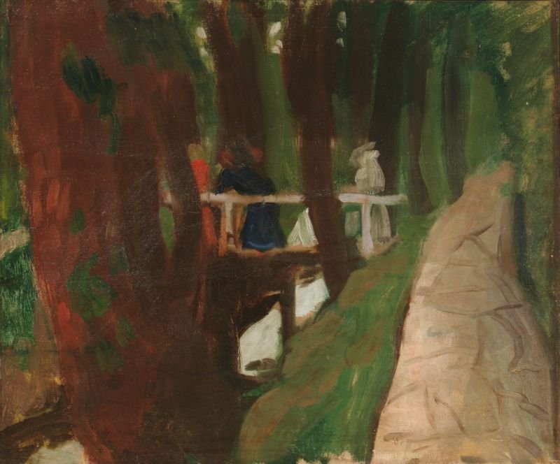 Ruisseau avec pont Paysage avec pont - Károly Ferenczy