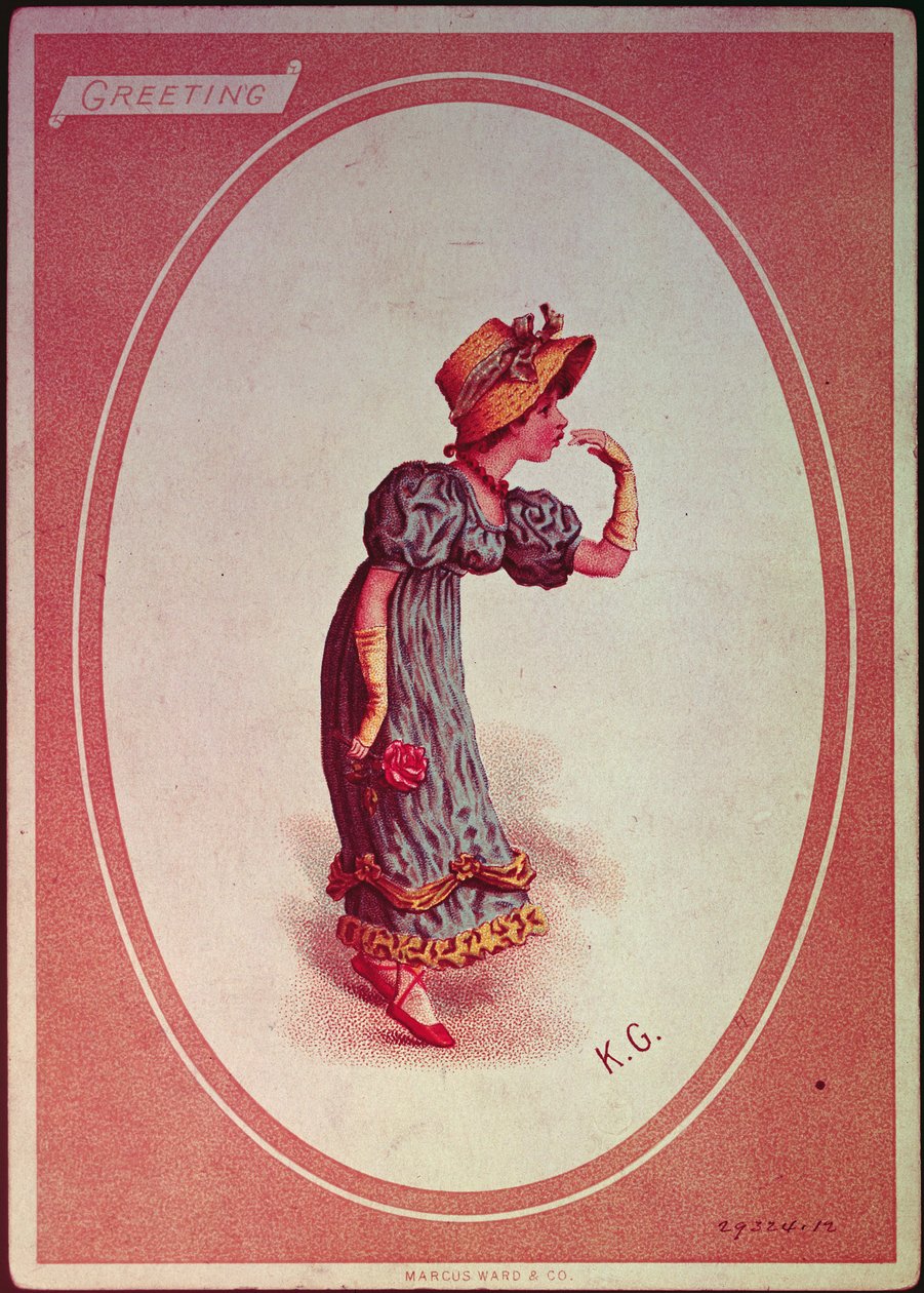 Fille portant un chapeau de paille - Kate Greenaway