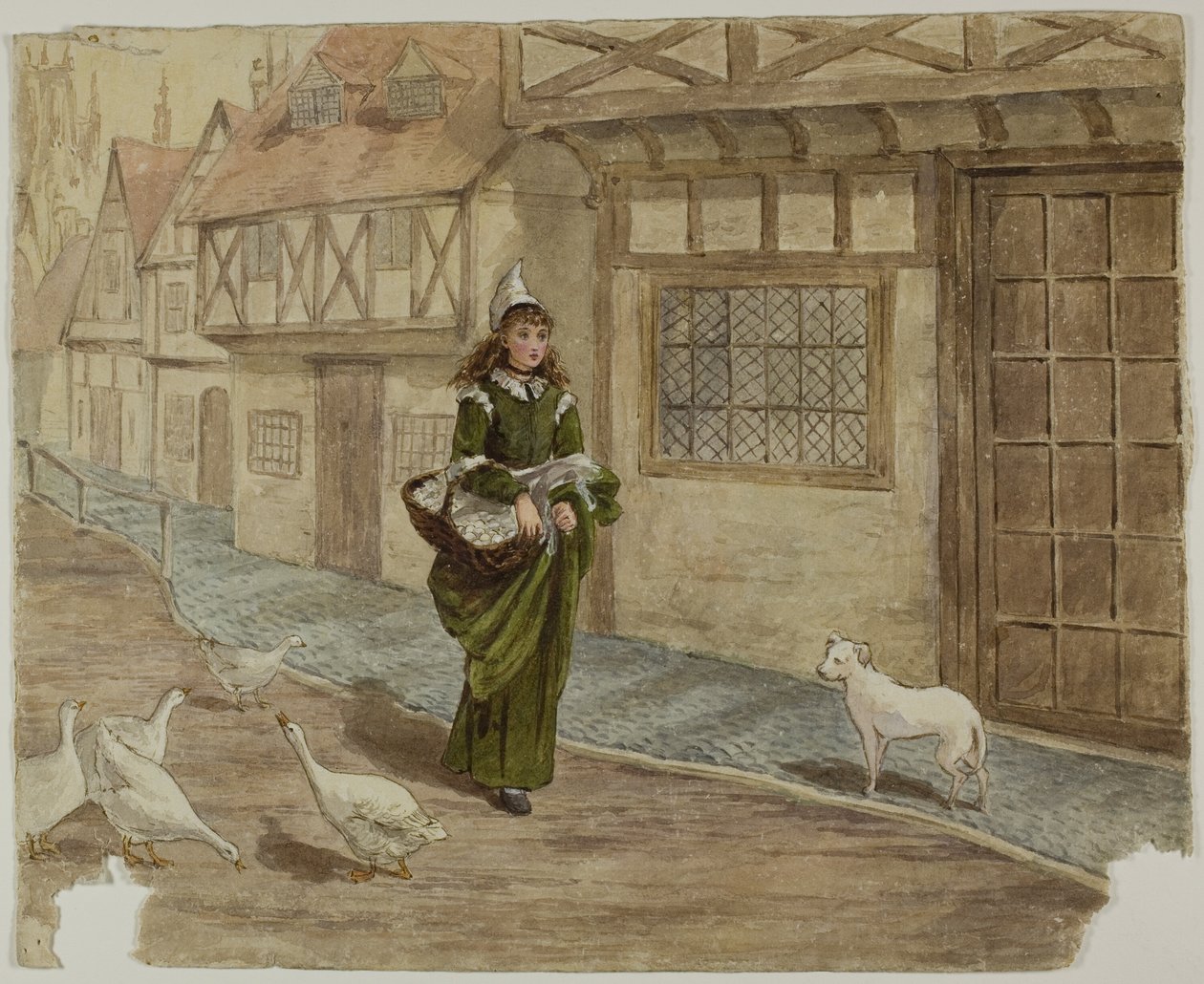 Fille aux œufs et aux oies - Kate Greenaway