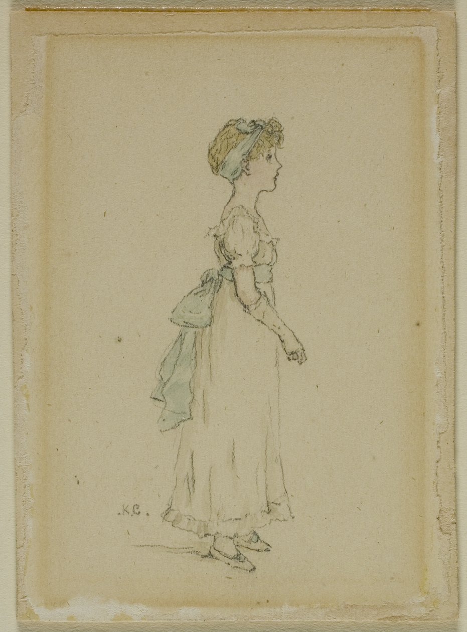 Jeune fille avec des rubans bleus - Kate Greenaway