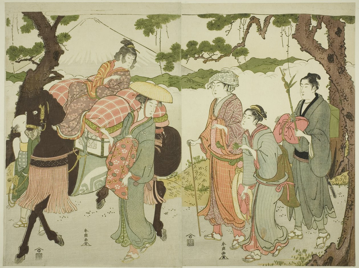 Voyageurs sur le Tokaïdo - Katsukawa Shuncho