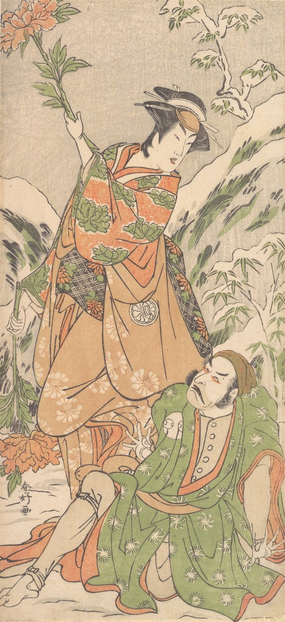 Acteurs de Kabuki Arashi Ryuzo II et Segawa Kikunojo III, vers 1790 - Katsukawa Shunko