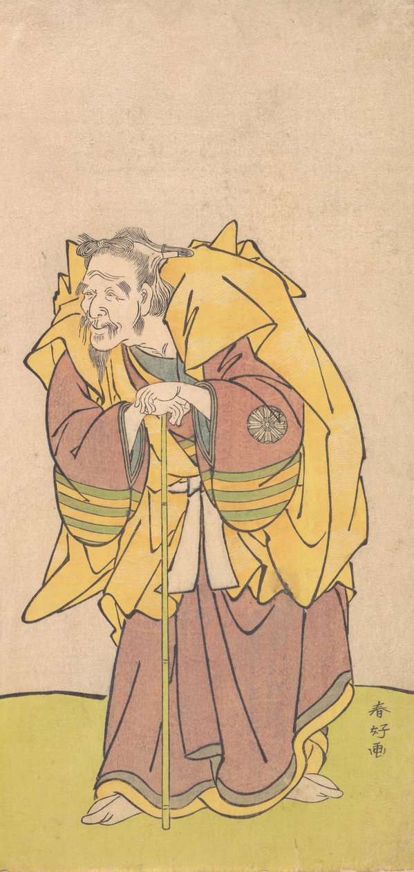 Nakamura Tomijuro en vieil homme avec une barbe clairsemée, vers 1780 - Katsukawa Shunko