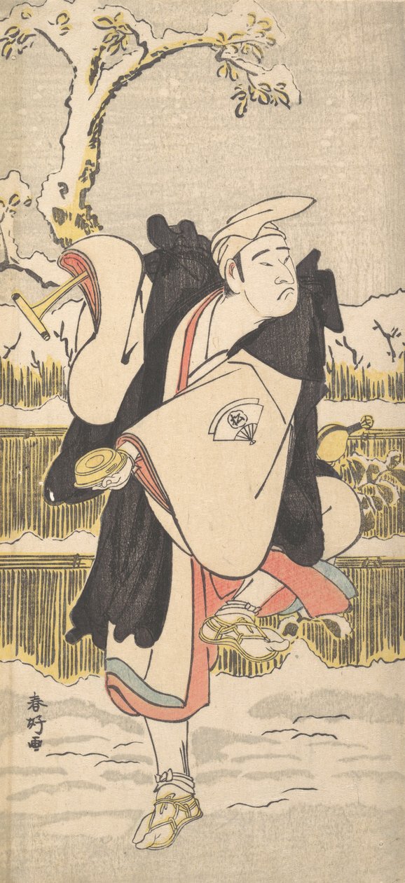 Onoe Matsusuke en tant que Kannen-Butsu ou moine bouddhiste mendiant, vers 1790 - Katsukawa Shunko