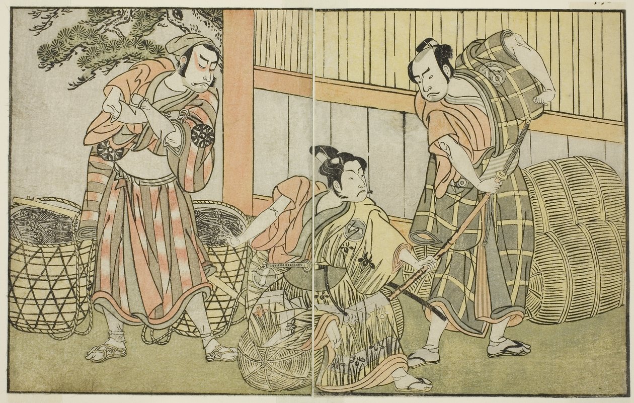 La pièce Kuni no Hana Ono no Itsumoji, jouée au théâtre Nakamura au onzième mois, vers 1772 - Katsukawa Shunsho