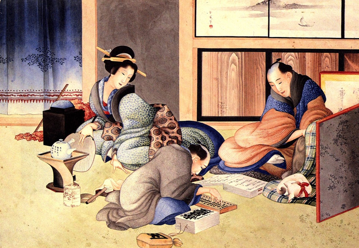 Un Marchand Faisant les Comptes - Katsushika Hokusai