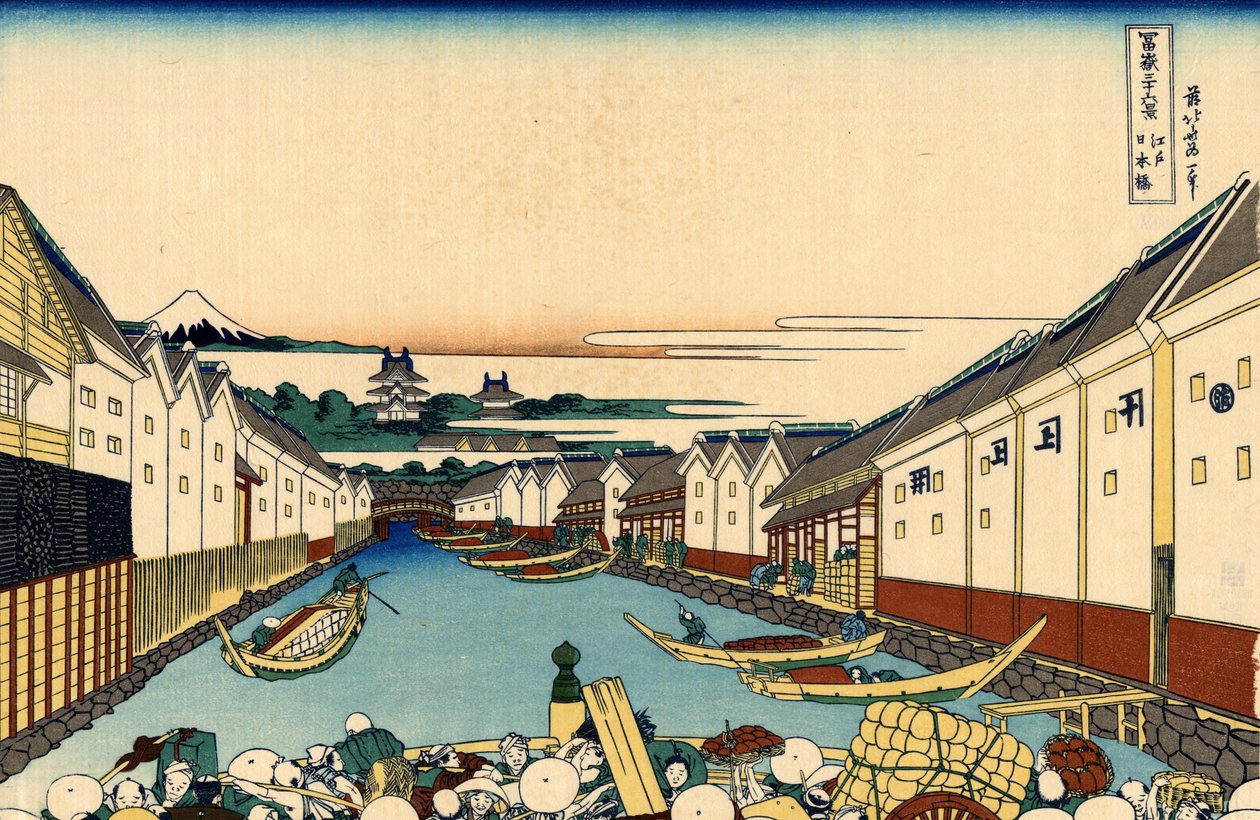 Pont Nihonbashi à Edo - Katsushika Hokusai