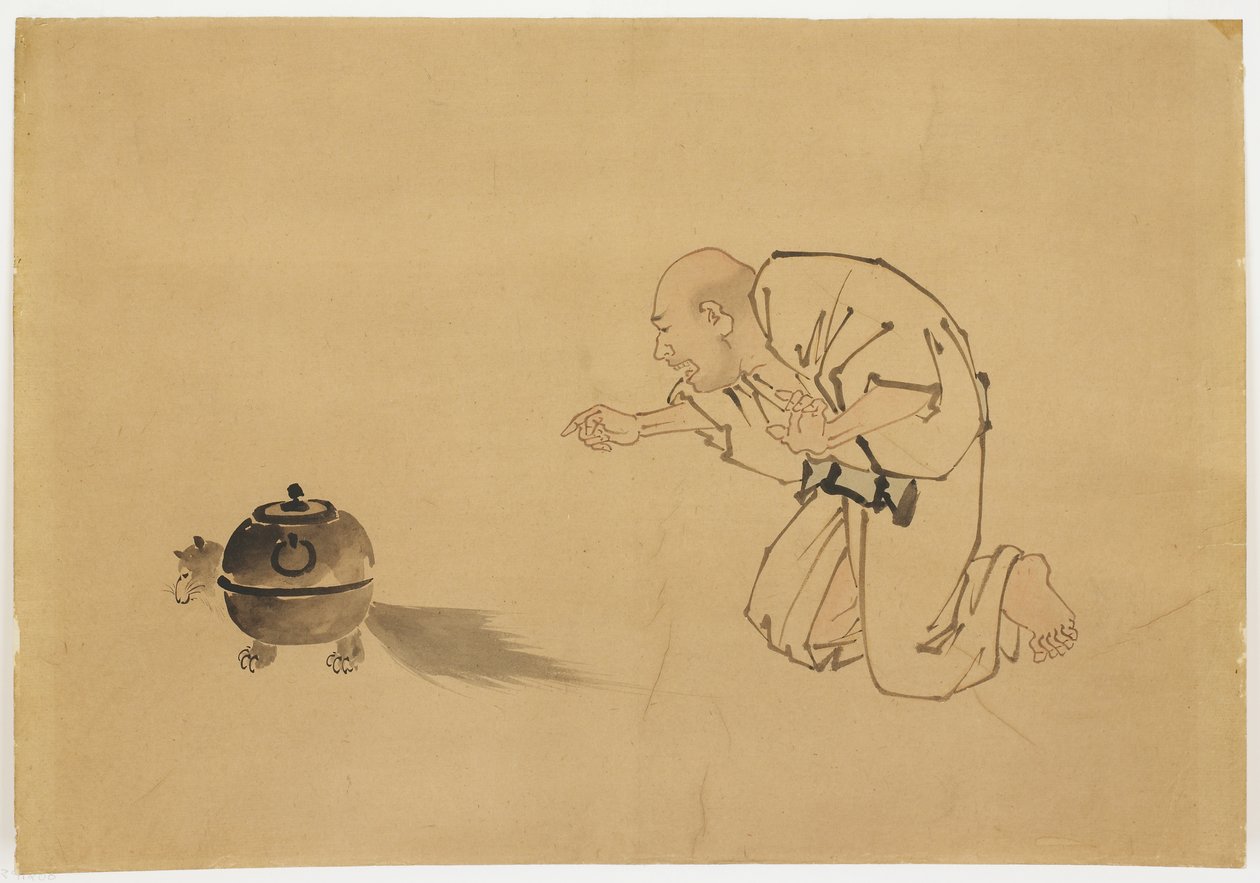 Illustration de "Tanuki Teakettle" - Katsushika (school of) Hokusai