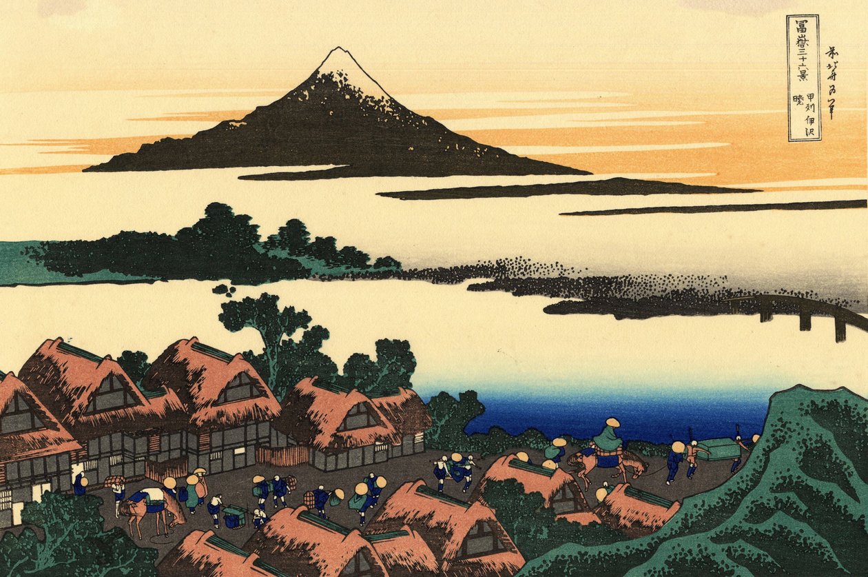 36 vues du Mont Fuji, Japon: aube a Isawa dans la province Kai - Katsushika Hokusai