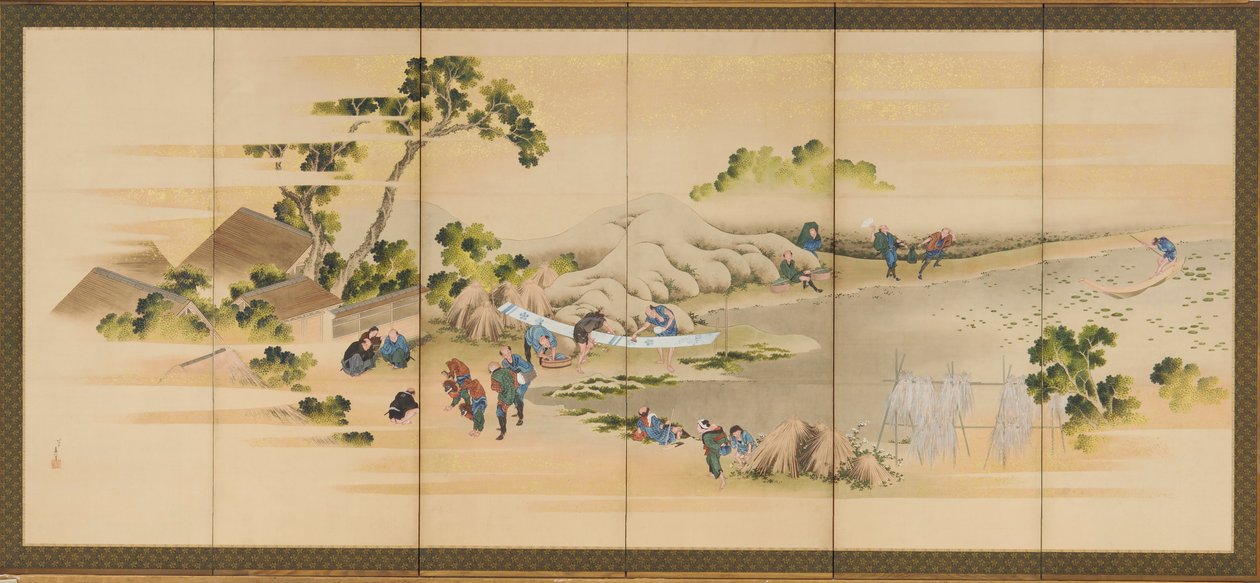 Scènes de campagne et Mont Fuji, une paire, période Edo, vers 1830-1832 - Katsushika Hokusai