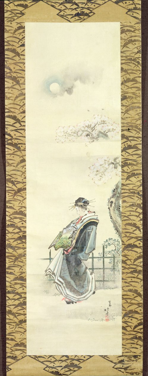 Courtisane en promenade - Katsushika Hokusai