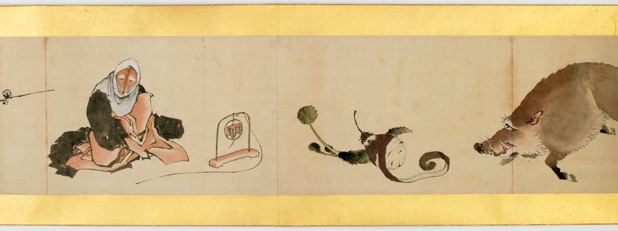 Rouleau de main avec images diverses, période Edo, 1839 (détail) - Katsushika Hokusai