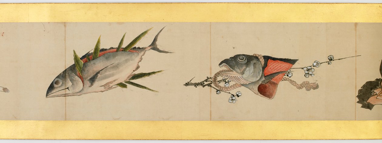 Rouleau de main avec images diverses, période Edo, 1839 (détail) - Katsushika Hokusai