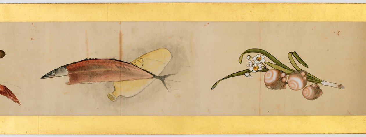 Rouleau de main avec images diverses, période Edo, 1839 (détail) - Katsushika Hokusai