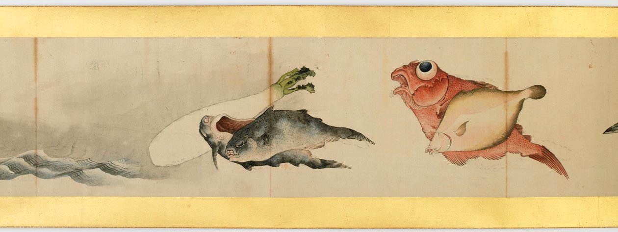 Rouleau de main avec images diverses, période Edo, 1839 (détail) - Katsushika Hokusai