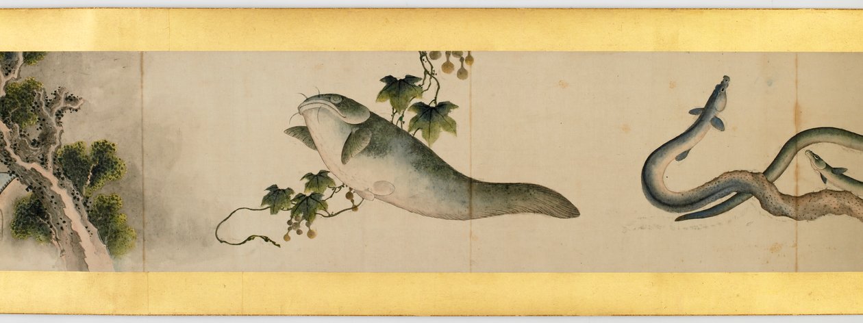 Rouleau de main avec images diverses, période Edo, 1839 (détail) - Katsushika Hokusai