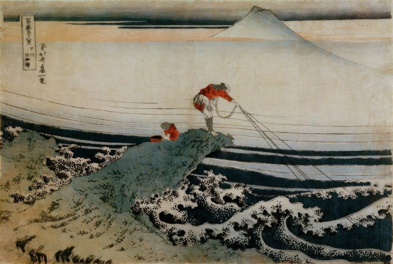 Pêcheurs à Kajikazawa - Katsushika Hokusai