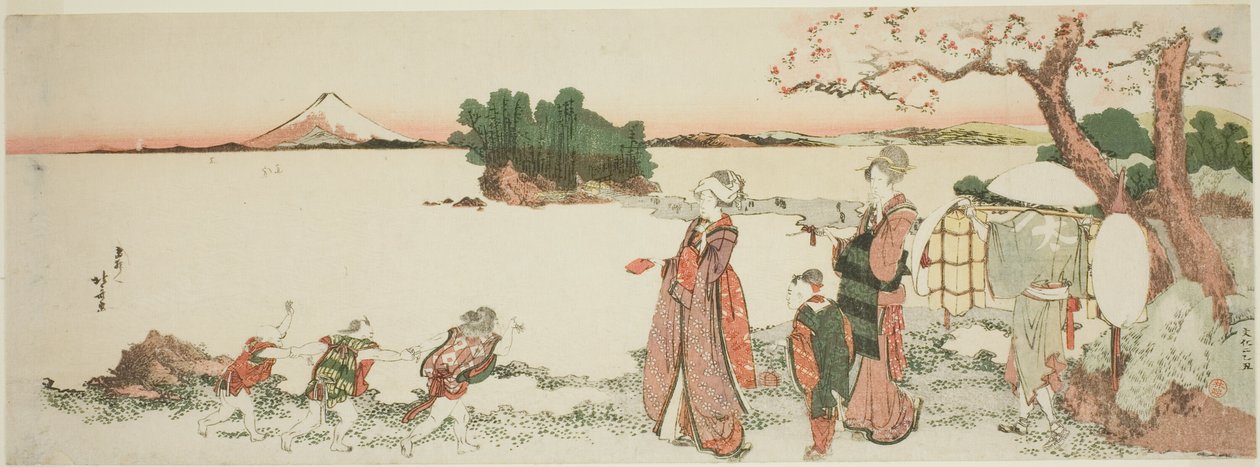 Dames à Shichirigahama - Katsushika Hokusai