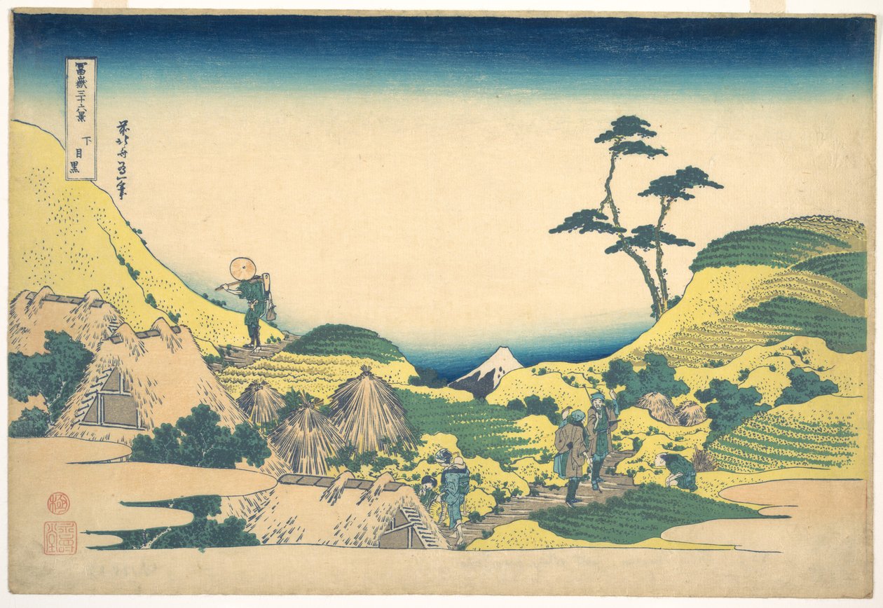 Meguro-du-Bas (Shimo Meguro), tiré de la série « Les trente-six vues du mont Fuji » (Fugaku sanjūrokkei) - Katsushika Hokusai