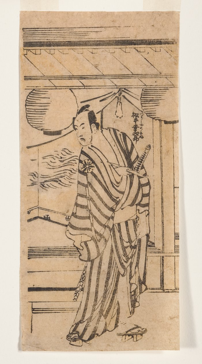 Matsumoto Koshiro en tant que Tsurigane no Mibu, 1788-92 (gravure sur bois) - Katsushika Hokusai
