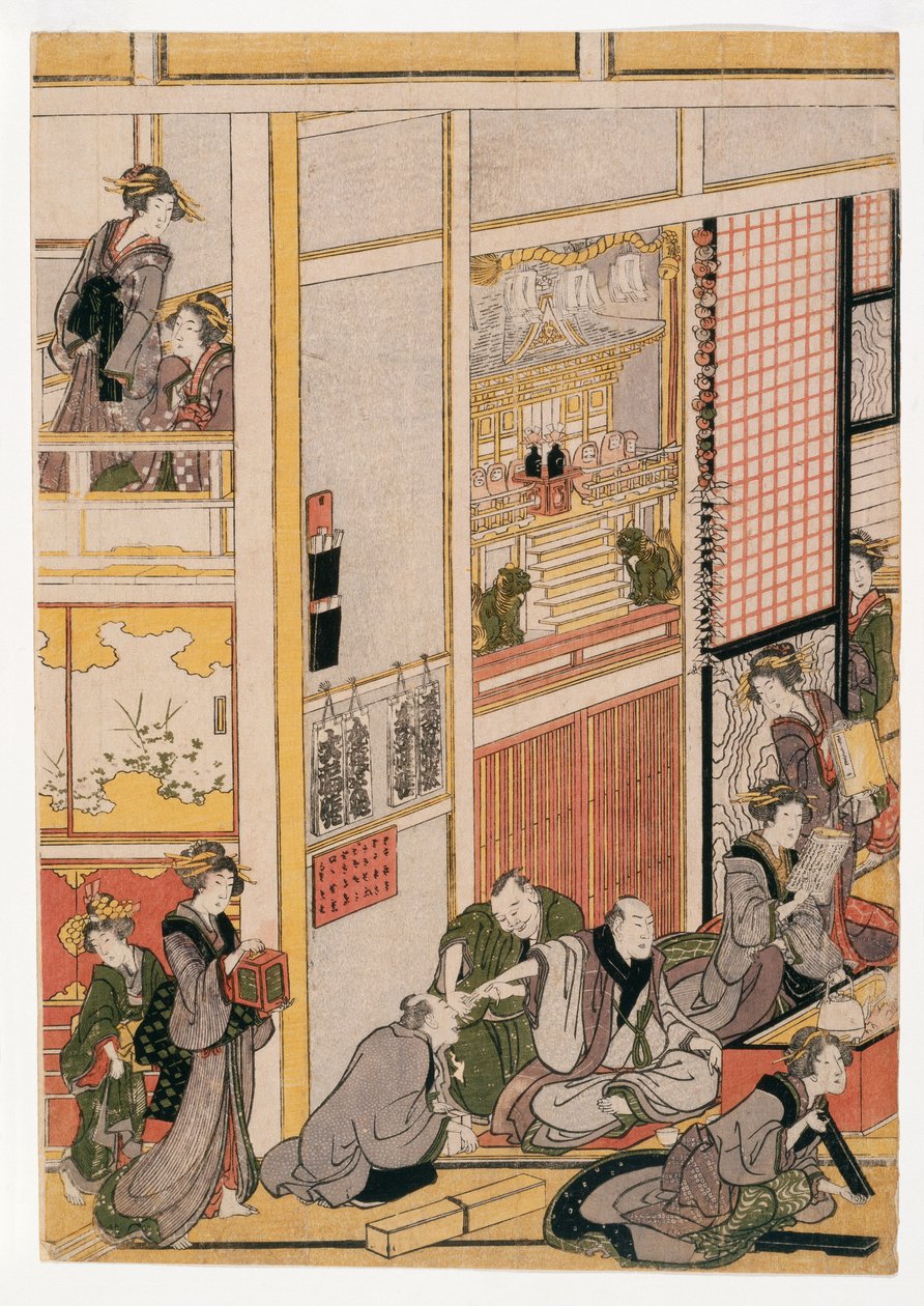 Jours du Nouvel An de la Maison de Thé Ogi-ya - Katsushika Hokusai