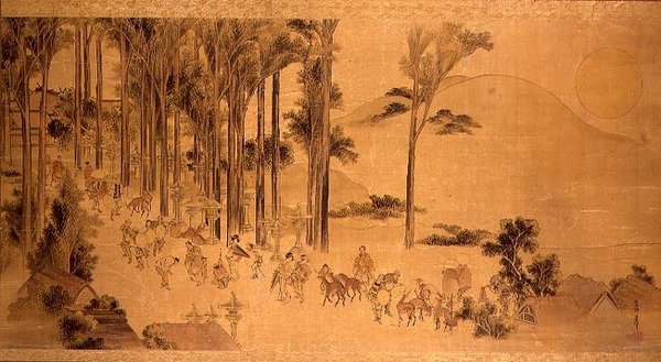 Pèlerins au sanctuaire de Kasuga - Katsushika Hokusai