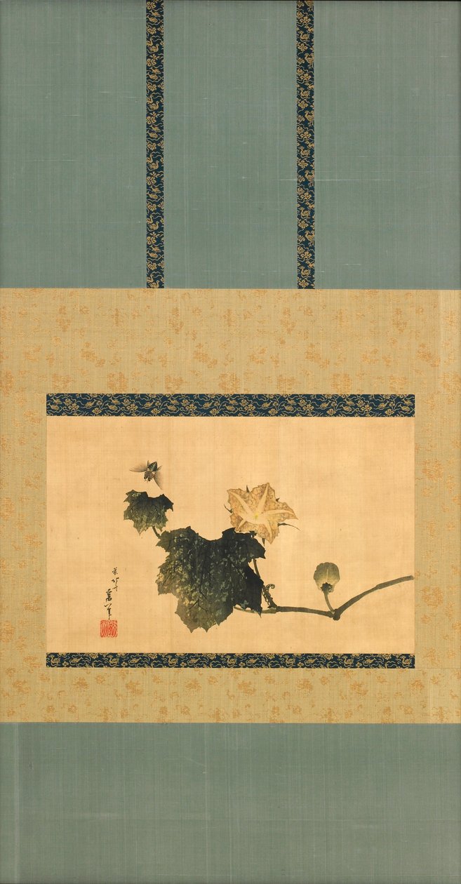 Citrouille et vigne et mouche à cheval, période Edo, c.1825 - Katsushika Hokusai
