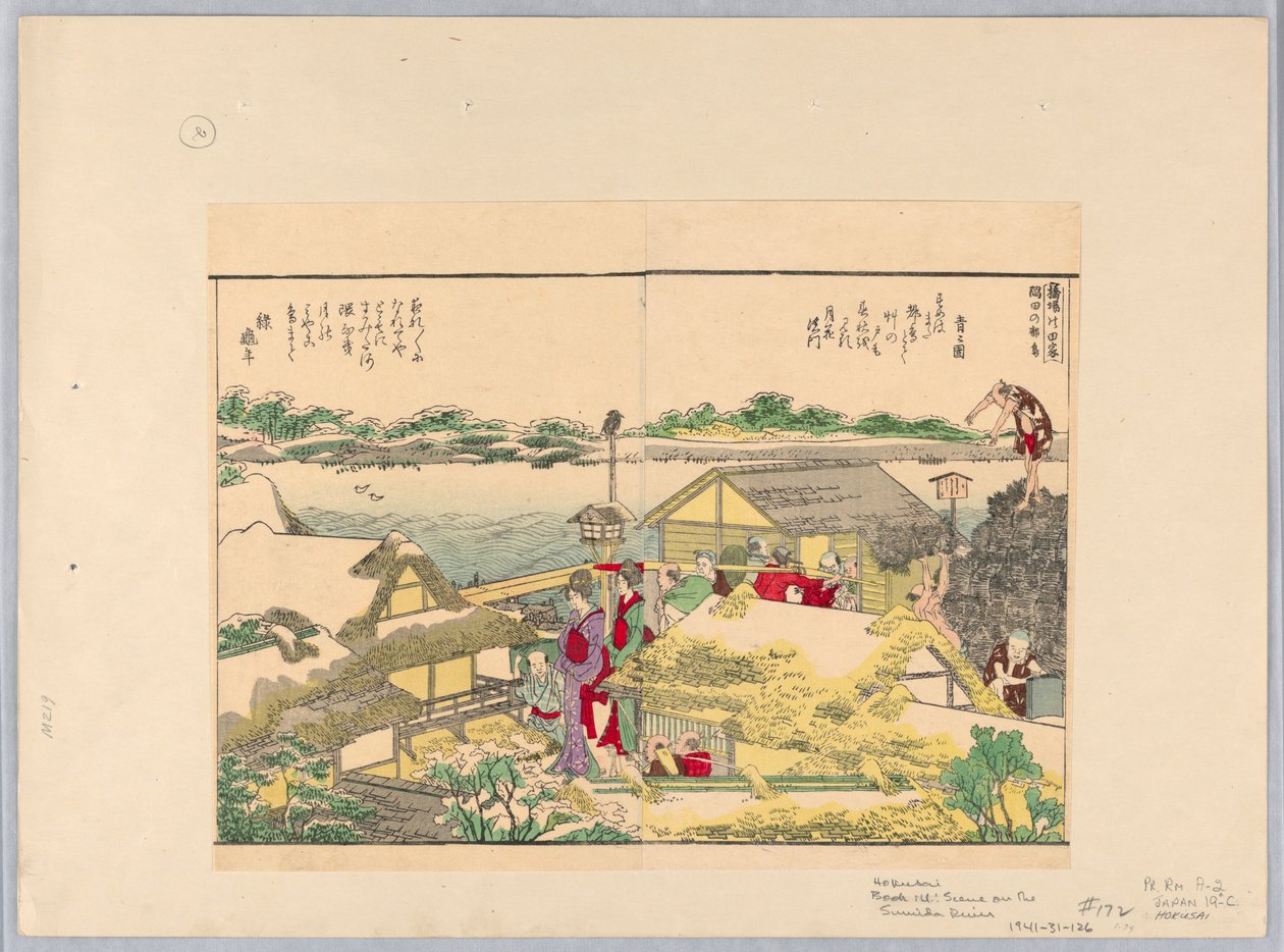 Scène sur la rivière Sumida - Katsushika Hokusai