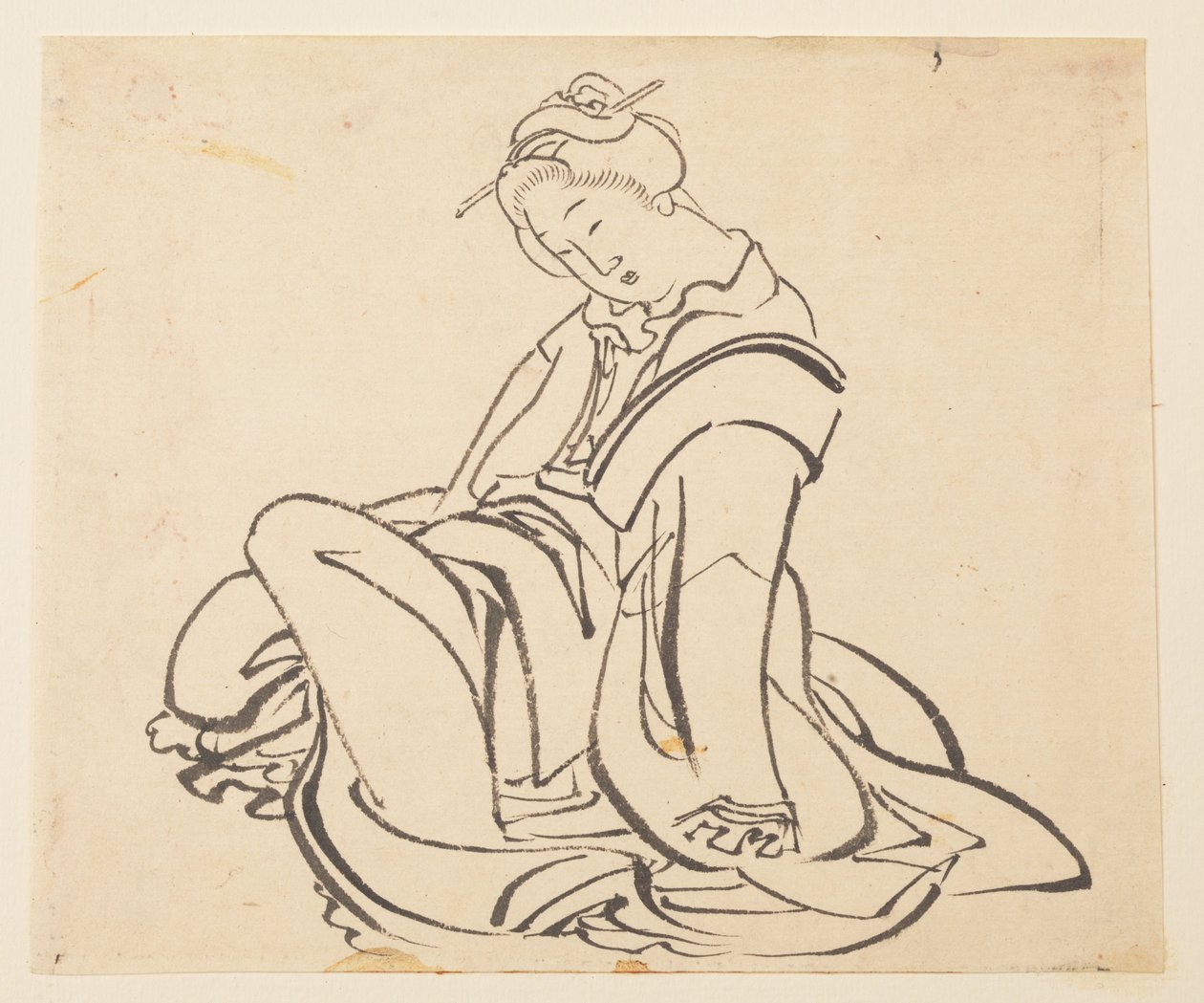 Femme assise - Katsushika Hokusai