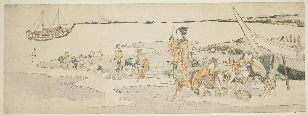 Récolte de coquillages - Katsushika Hokusai