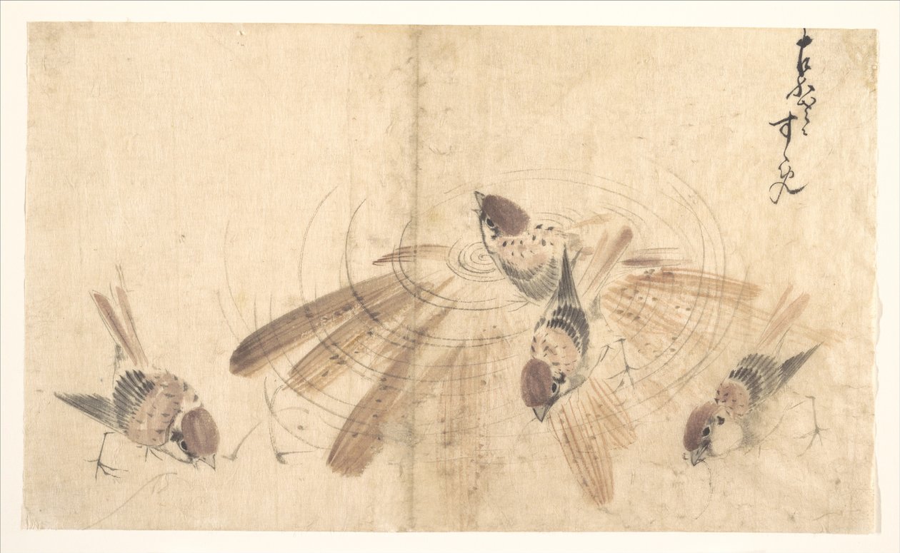 Moineaux - Katsushika Hokusai