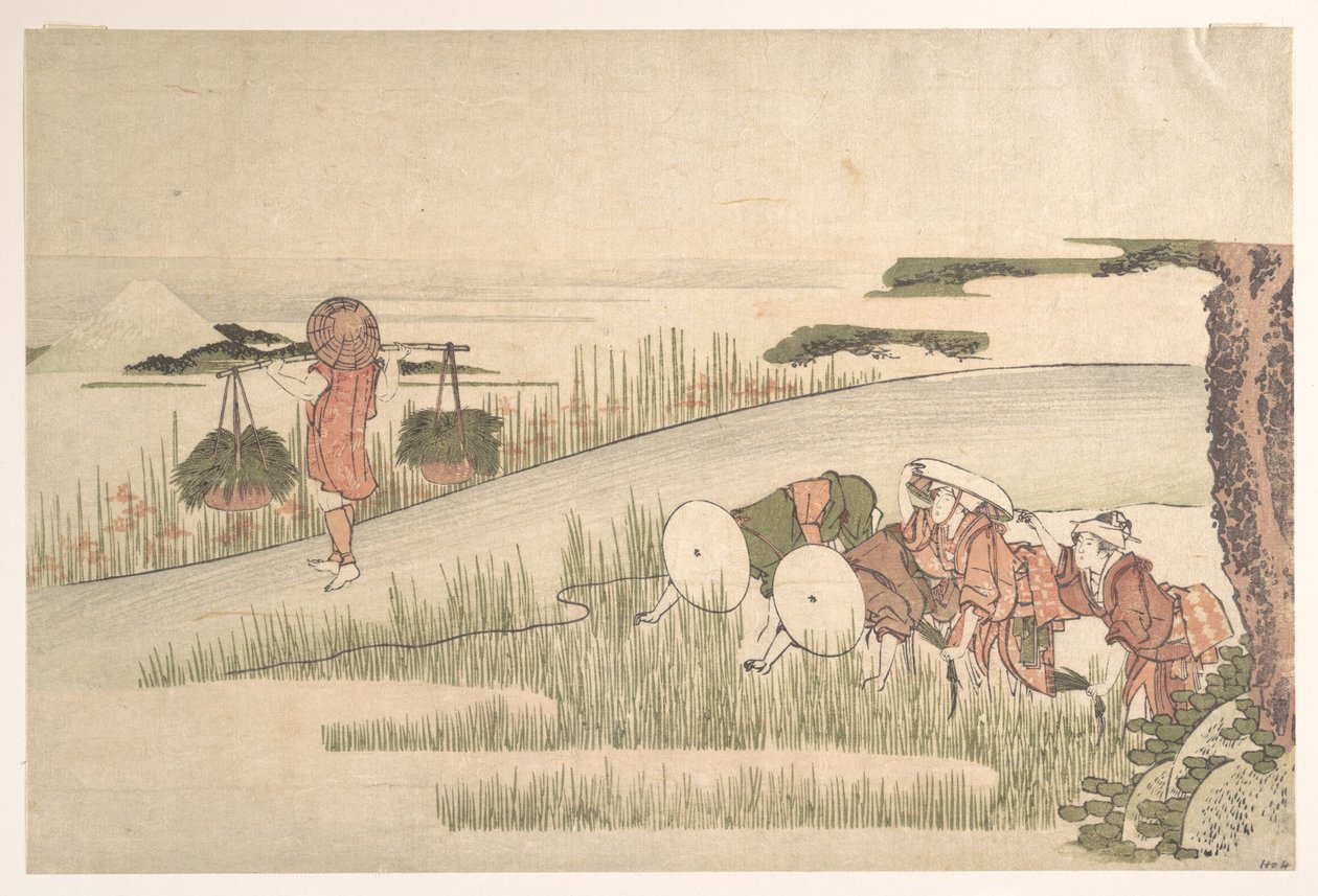Le printemps dans les rizières - Katsushika Hokusai