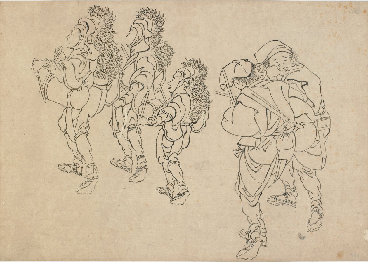 La danse du lion, fin du XVIIIe-début du XIXe siècle - Katsushika Hokusai