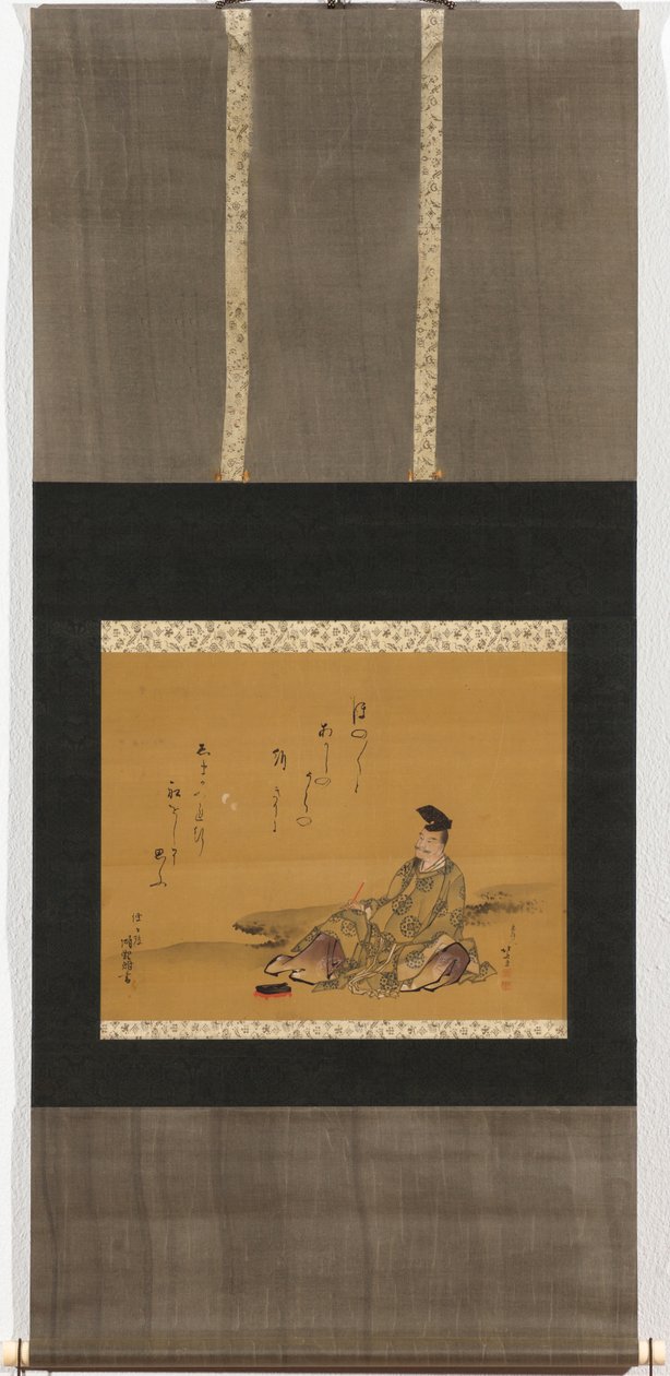 Le poète divin Kakinomoto no Hitomaro - Katsushika Hokusai