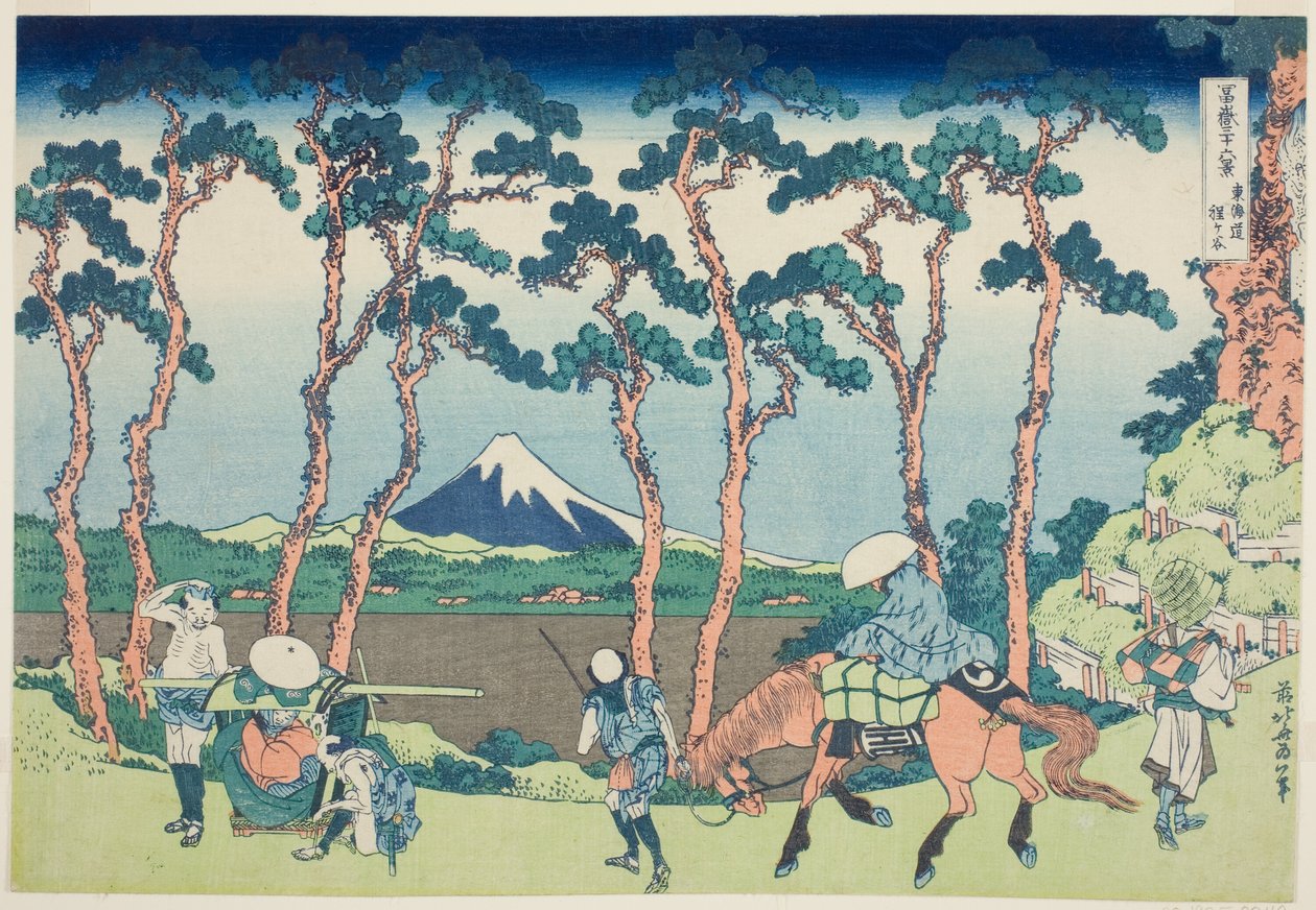Tokaido Hodogaya, de la série "Trente-six vues du mont Fuji (Fugaku sanjurokkei)" - Katsushika Hokusai