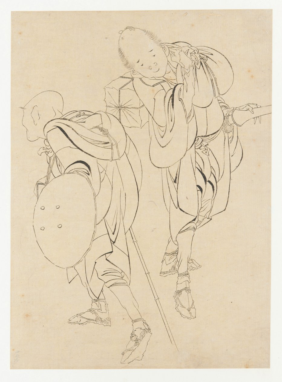 Voyageurs, fin 18e-début 19e siècle - Katsushika Hokusai