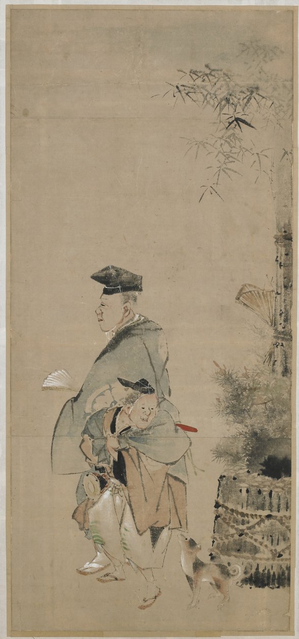 Deux artistes se promenant pour le Nouvel An, période Edo, vers 1830-32 - Katsushika Hokusai