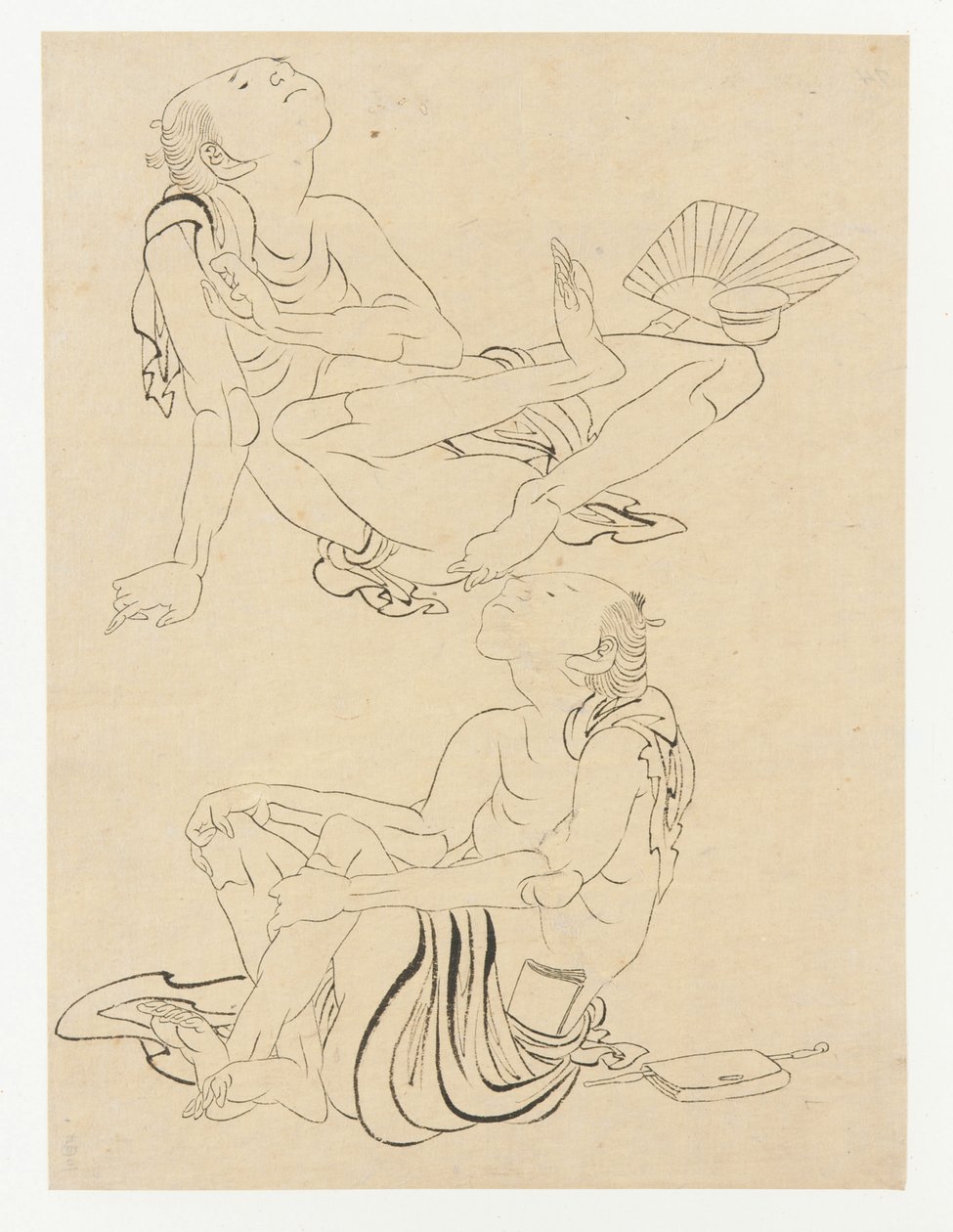 Deux hommes se relaxant en été, période Edo, 19e siècle - Katsushika Hokusai