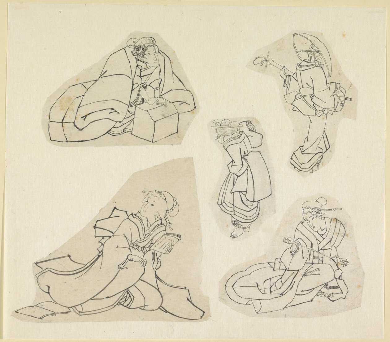 Cinq figures féminines - Katsushika Hokusai