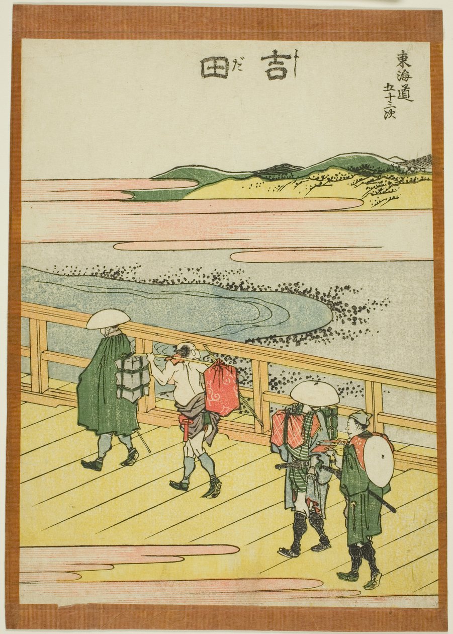 Yoshida, de la série "Les cinquante-trois stations du Tokaido (Tokaido gojusan tsugi)" - Katsushika Hokusai
