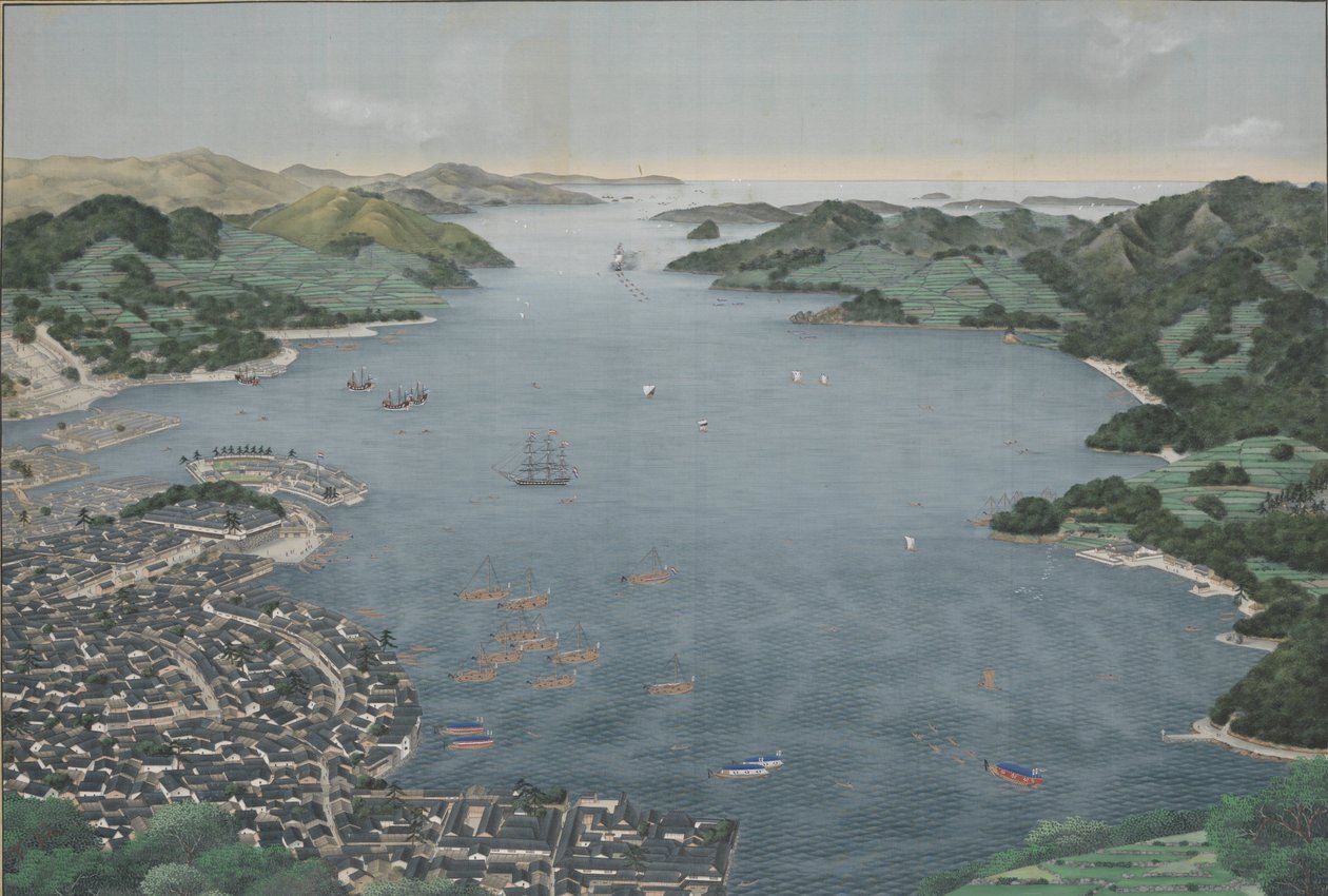 Port de Nagasaki, c.1800-50 - Kawahara Keiga