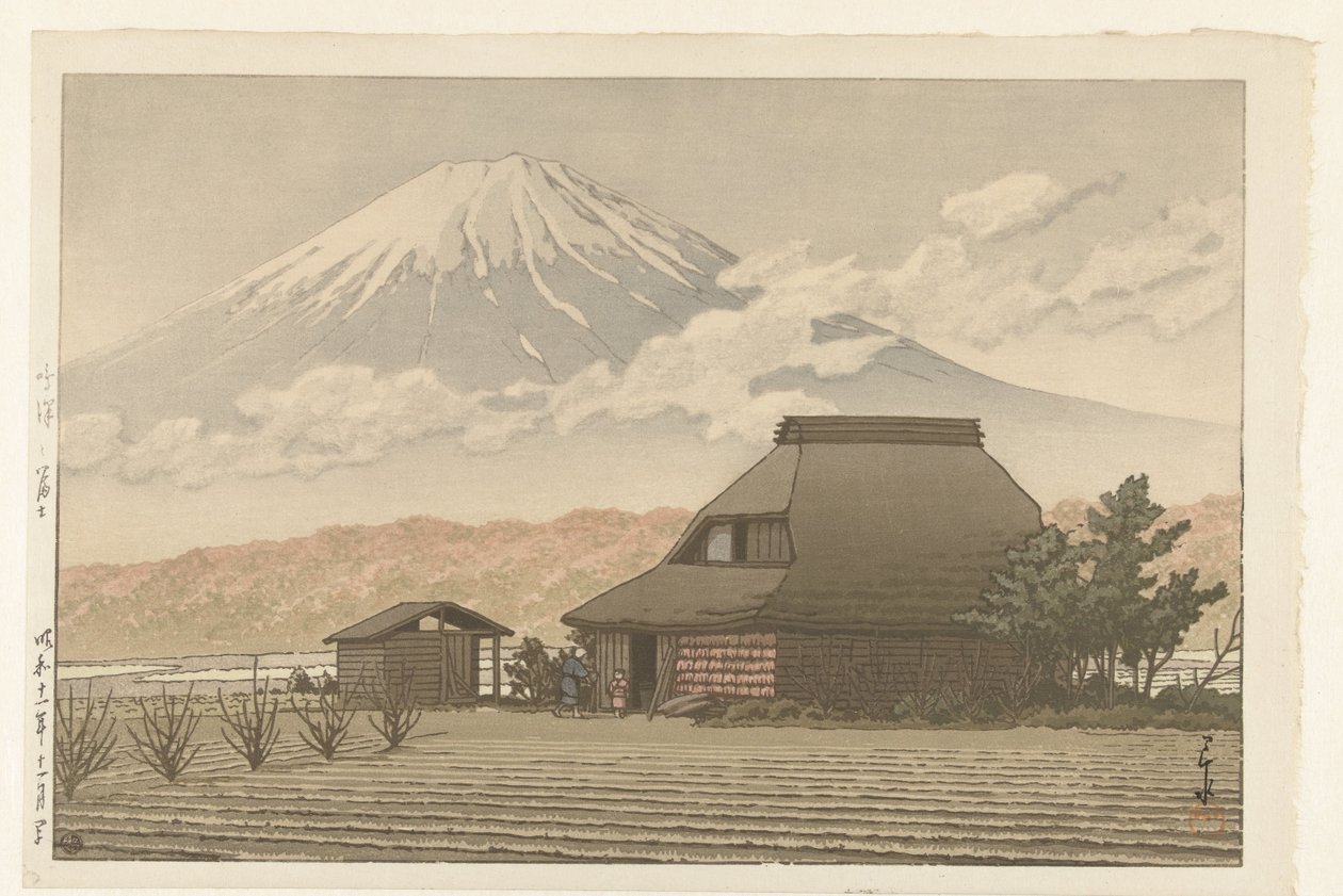 Le mont Fuji depuis le village de Narusawa - Kawase Hasui