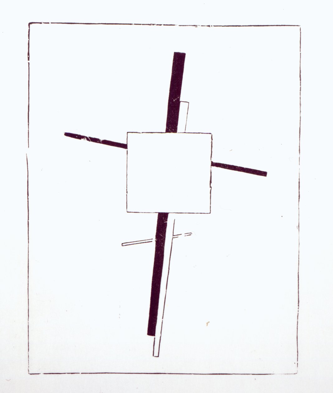 Croix suprématiste, 1920 (gravure sur bois à partir du bloc de bois original) - Kazimir Severinovich Malevich