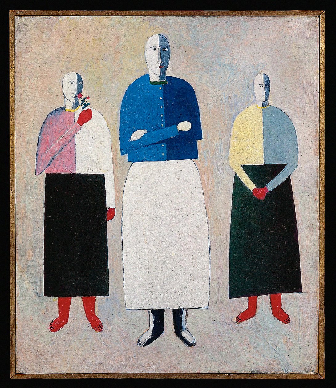 Composition avec La Gioconda (huile, crayon et collage sur toile) - Kazimir Severinovich Malevich