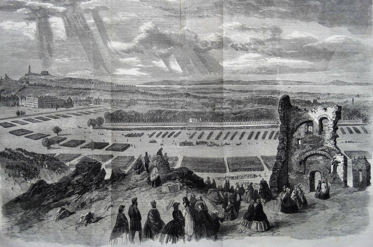 La revue par Sa Majesté des volontaires de fusiliers, 1860 - Keeley Halswelle
