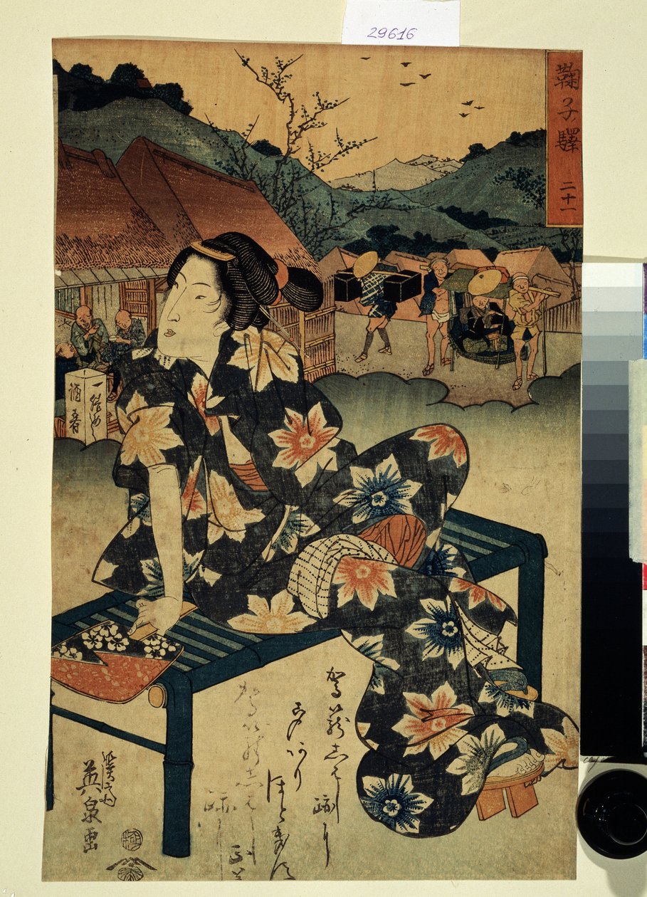 Série sur les beautés de Tokaido : "Mariko, station 21" - Keisai Eisen