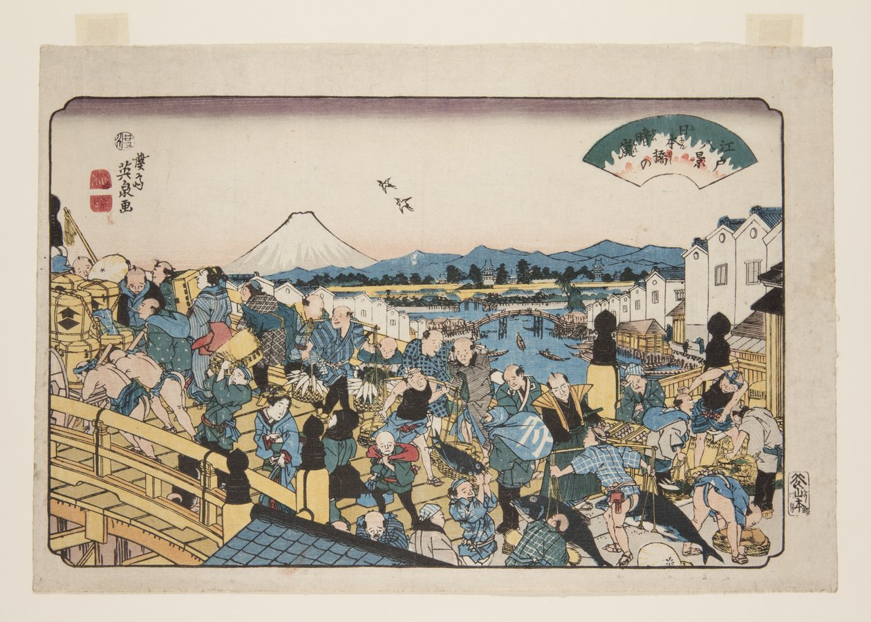 Temps clair à Nihonbashi (Nihonbashi no seiran) (estampe sur bois en couleur) - Keisai Eisen