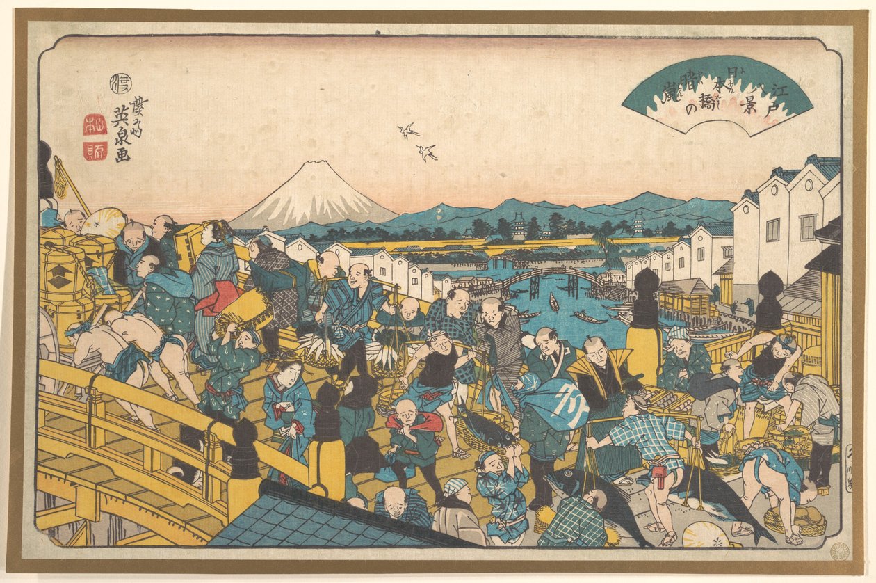 Lueur du soir à Nihonbashi - Keisai Eisen