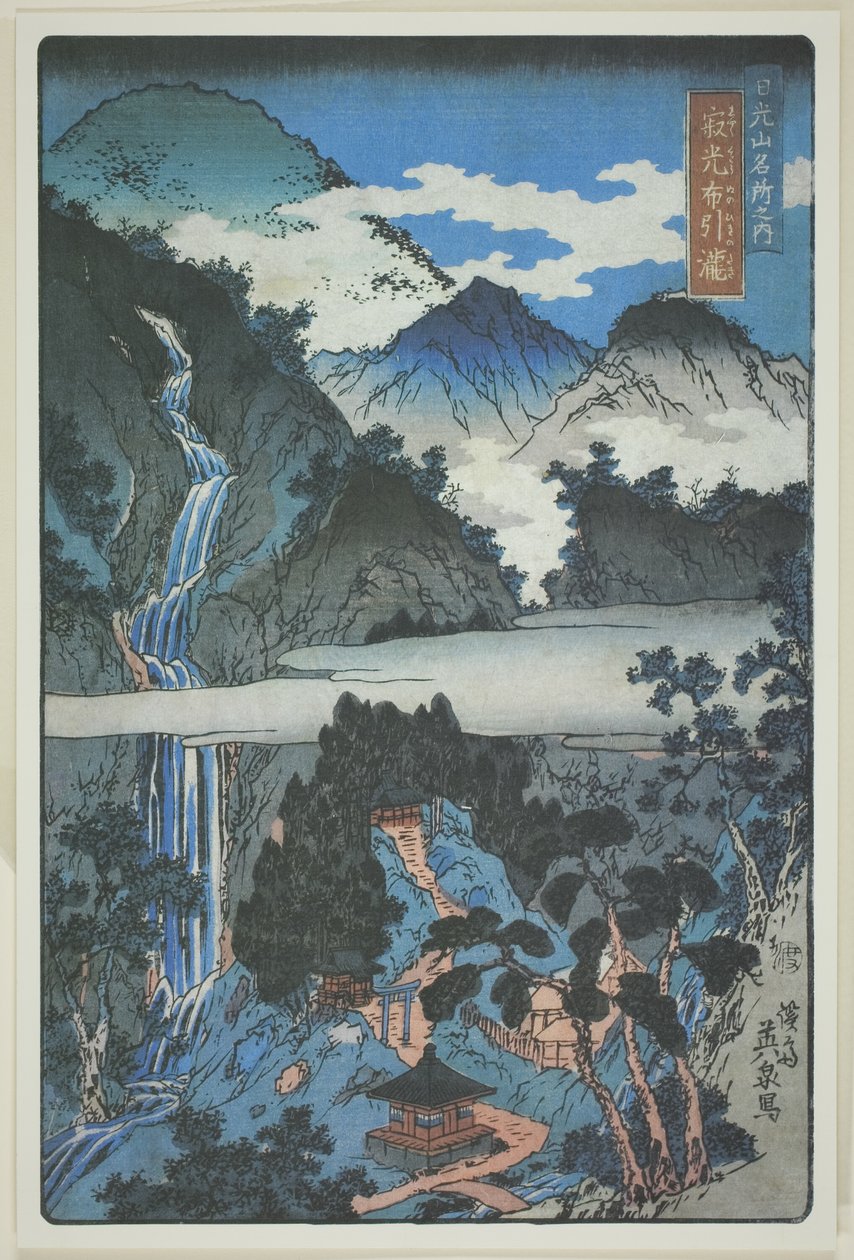 Chutes de Nunobiki au sanctuaire de Jakko (Jakko Nunobiki no taki), de la série "Sites pittoresques dans les montagnes de Nikko (Nikkosan meisho no uchi)" - Keisai Eisen