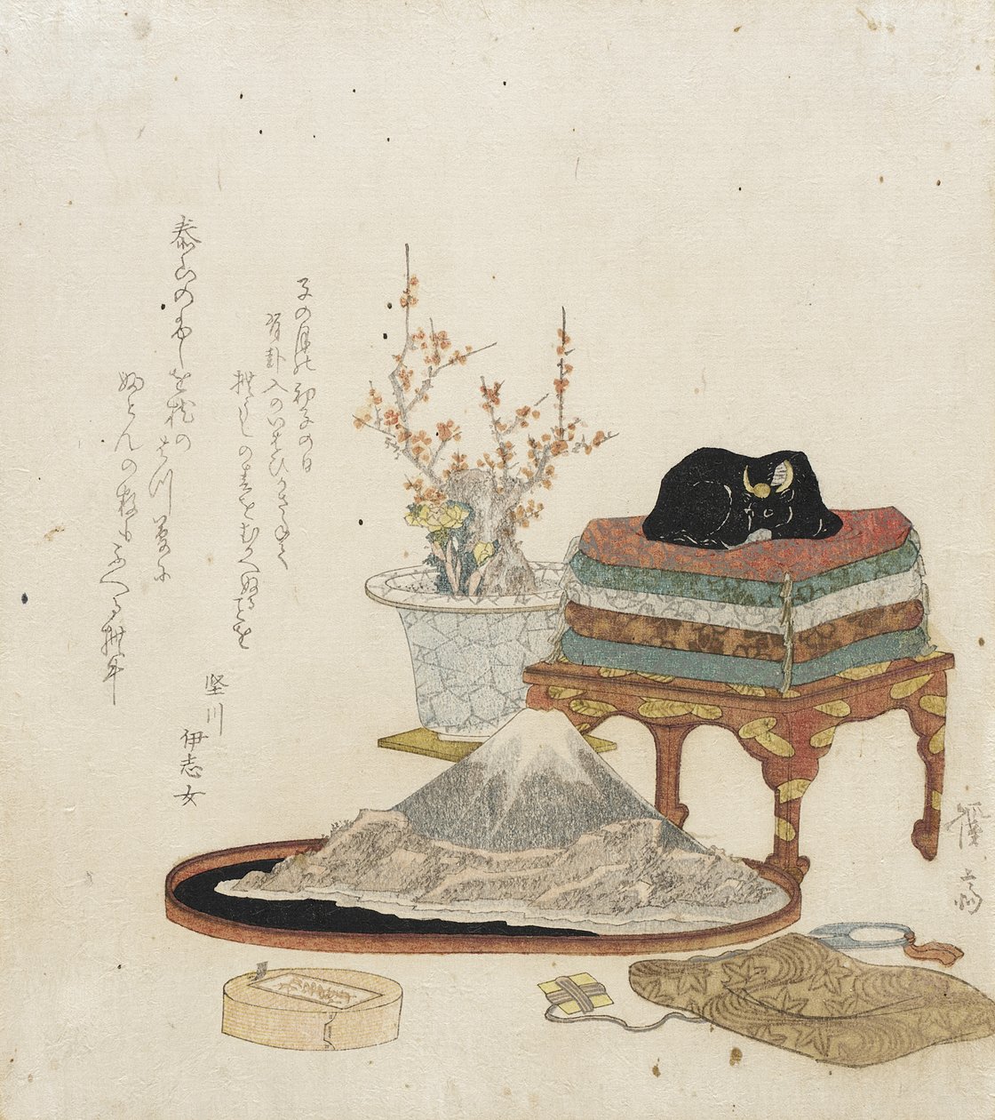 Nature morte avec « Bœuf caressé » - Keisai Eisen